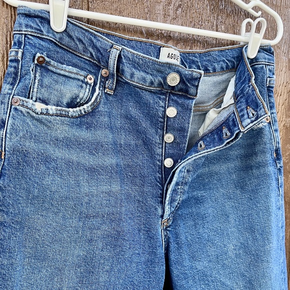 Agolde Riley High Rise Straight Crop Jeans Size 30 - Picture 5 of 11